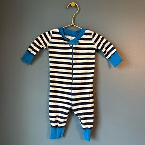 Hanna Andersson navy stripe zippie